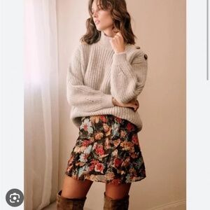 Sezane Carolina Skirt in Honey Flowers Size 4 (FR36)